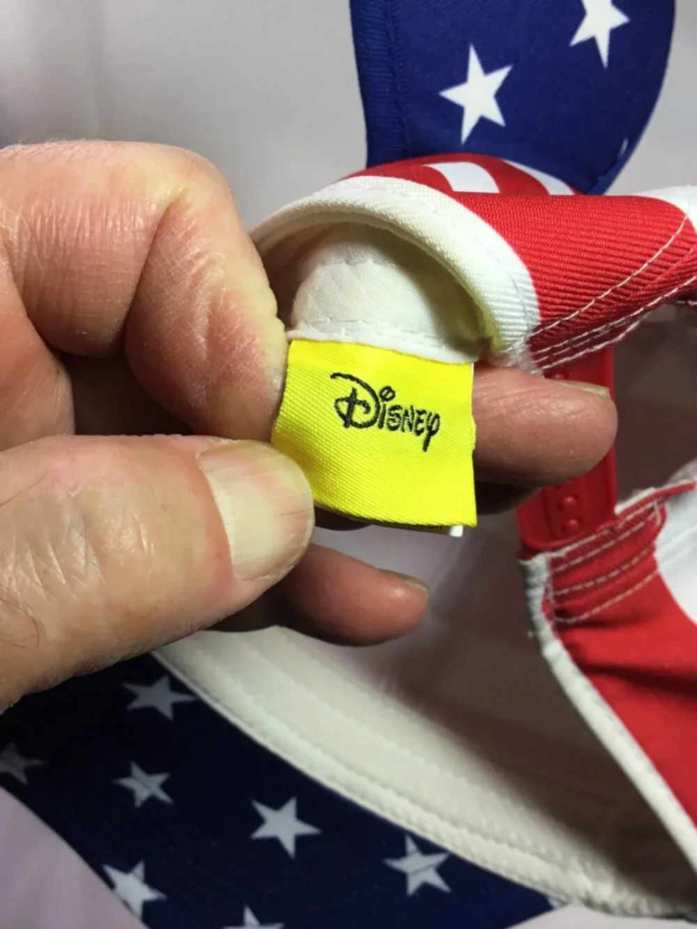 Disney 90 Years Mickey Mouse Ears Baseball Cap Hat USA Patriotic Flag Youth